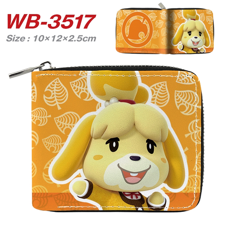 Animal Crossing Anime Full Color Short All Inclusive Zipper Wallet 10x12x2.5cm WB-3517A