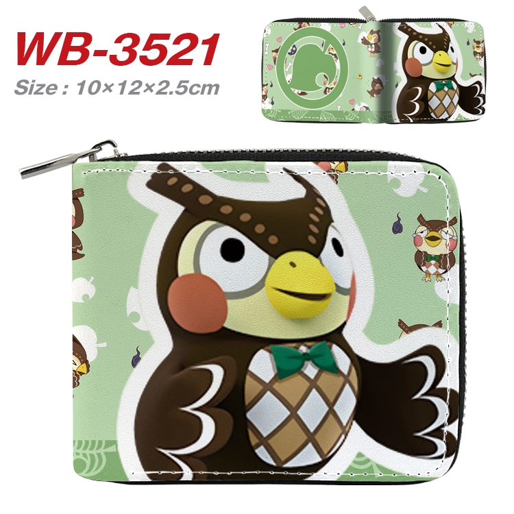 Animal Crossing Anime Full Color Short All Inclusive Zipper Wallet 10x12x2.5cm WB-3521A