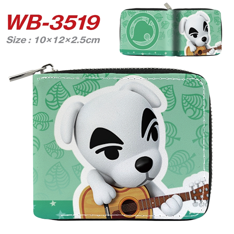 Animal Crossing Anime Full Color Short All Inclusive Zipper Wallet 10x12x2.5cm  WB-3519A