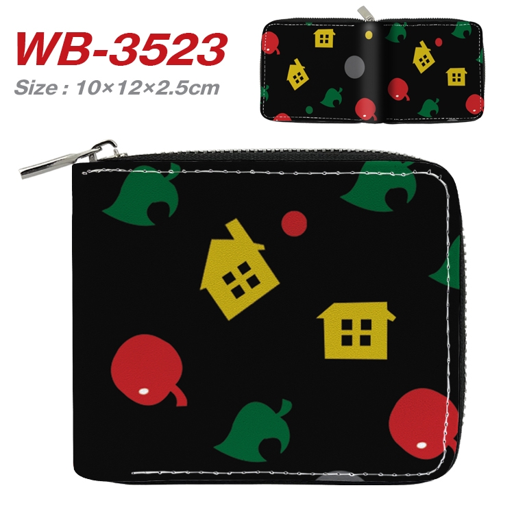 Animal Crossing Anime Full Color Short All Inclusive Zipper Wallet 10x12x2.5cm WB-3523A