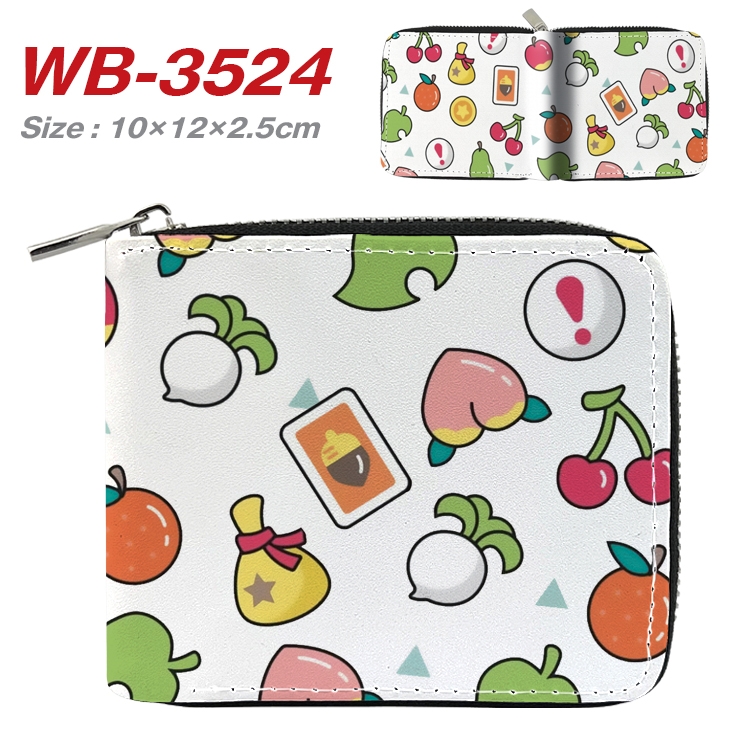 Animal Crossing Anime Full Color Short All Inclusive Zipper Wallet 10x12x2.5cm WB-3524A