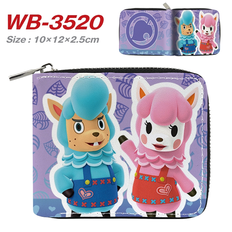 Animal Crossing Anime Full Color Short All Inclusive Zipper Wallet 10x12x2.5cm WB-3520A