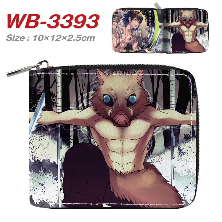 Demon Slayer Kimets Anime Full Color Short All Inclusive Zipper Wallet 10x12x2.5cm WB-3393A