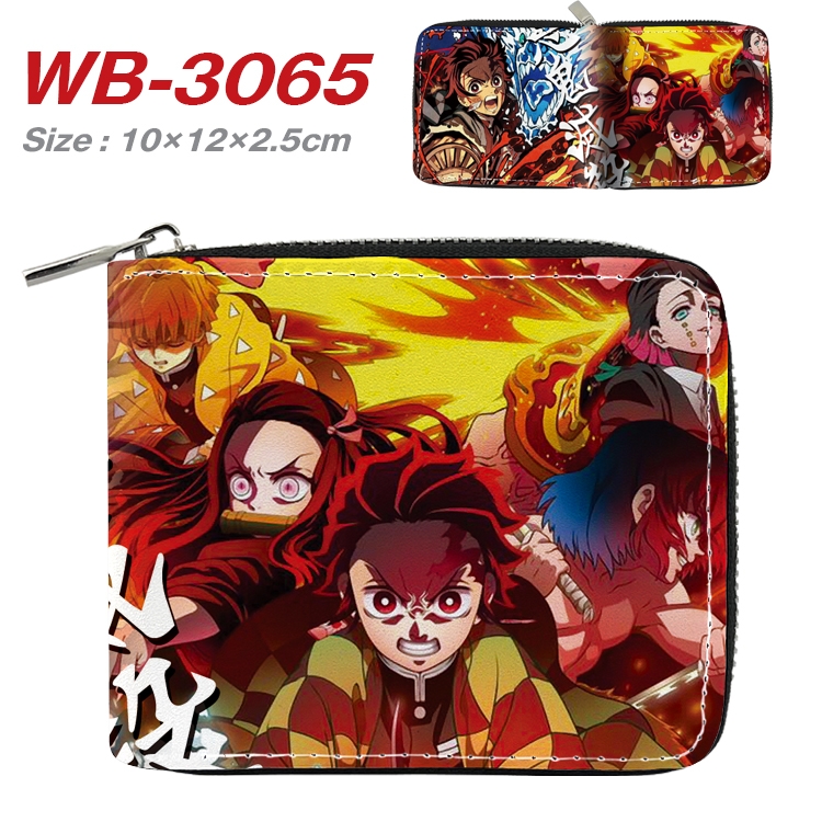 Demon Slayer Kimets Anime Full Color Short All Inclusive Zipper Wallet 10x12x2.5cm WB-3065A