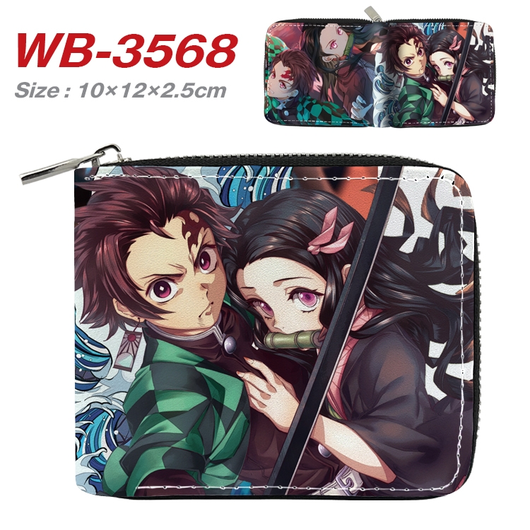 Demon Slayer Kimets Anime Full Color Short All Inclusive Zipper Wallet 10x12x2.5cm WB-3568A