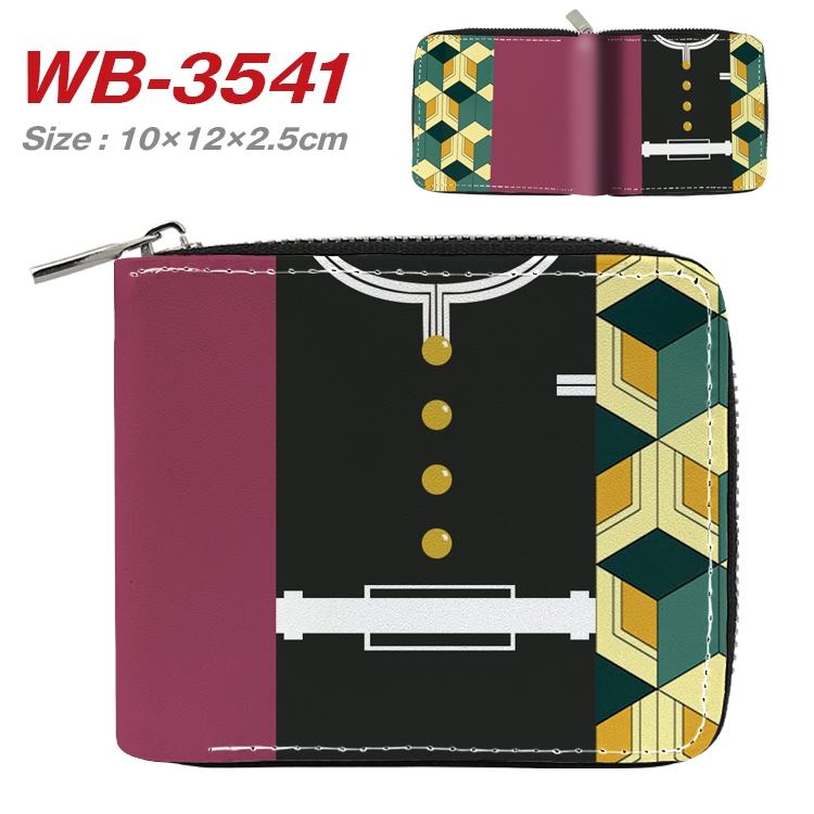 Demon Slayer Kimets Anime Full Color Short All Inclusive Zipper Wallet 10x12x2.5cm WB-3541A