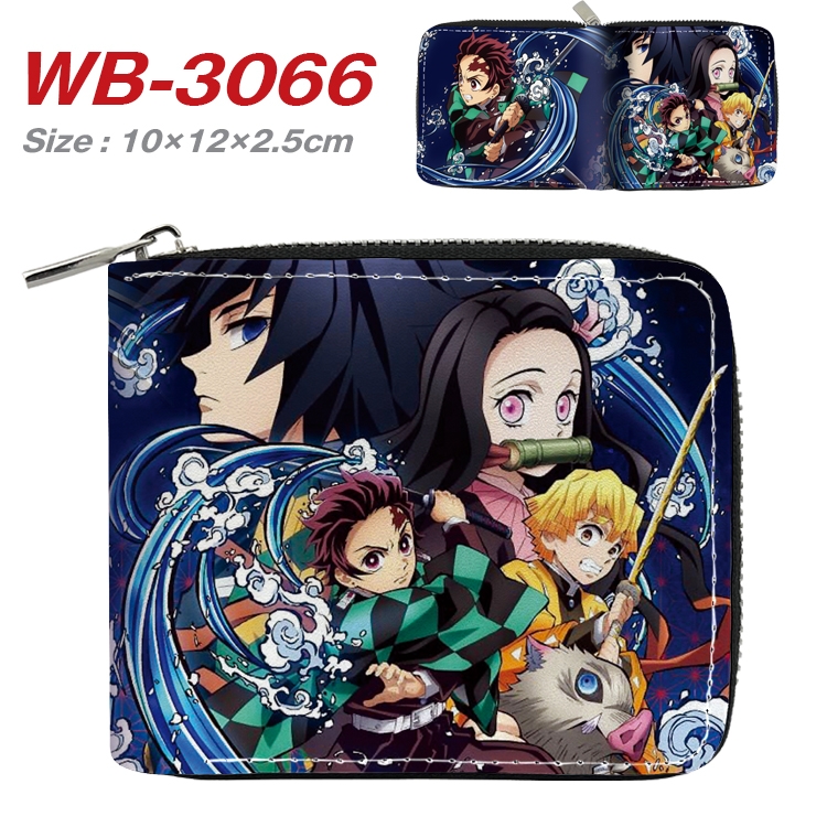 Demon Slayer Kimets Anime Full Color Short All Inclusive Zipper Wallet 10x12x2.5cm WB-3066A