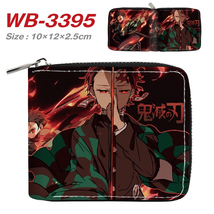 Demon Slayer Kimets Anime Full Color Short All Inclusive Zipper Wallet 10x12x2.5cm WB-3395A