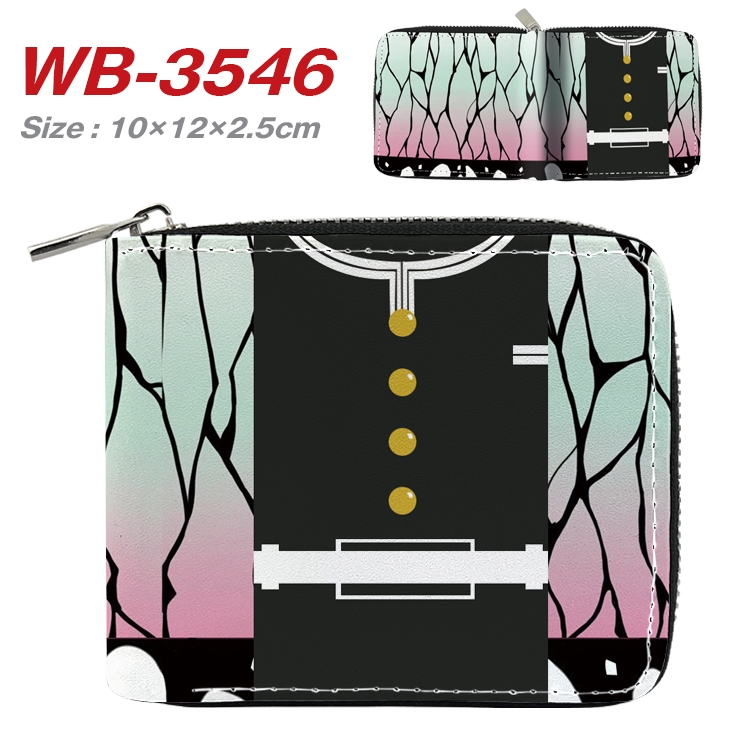 Demon Slayer Kimets Anime Full Color Short All Inclusive Zipper Wallet 10x12x2.5cm WB-3546A