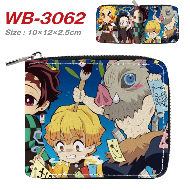 Demon Slayer Kimets Anime Full Color Short All Inclusive Zipper Wallet 10x12x2.5cm WB-3062A