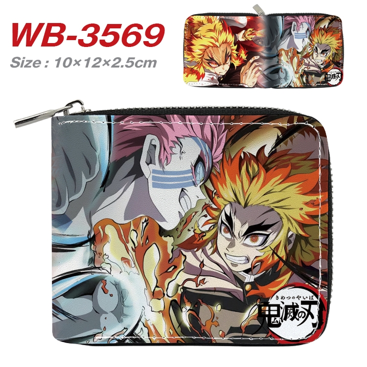 Demon Slayer Kimets Anime Full Color Short All Inclusive Zipper Wallet 10x12x2.5cm WB-3569A