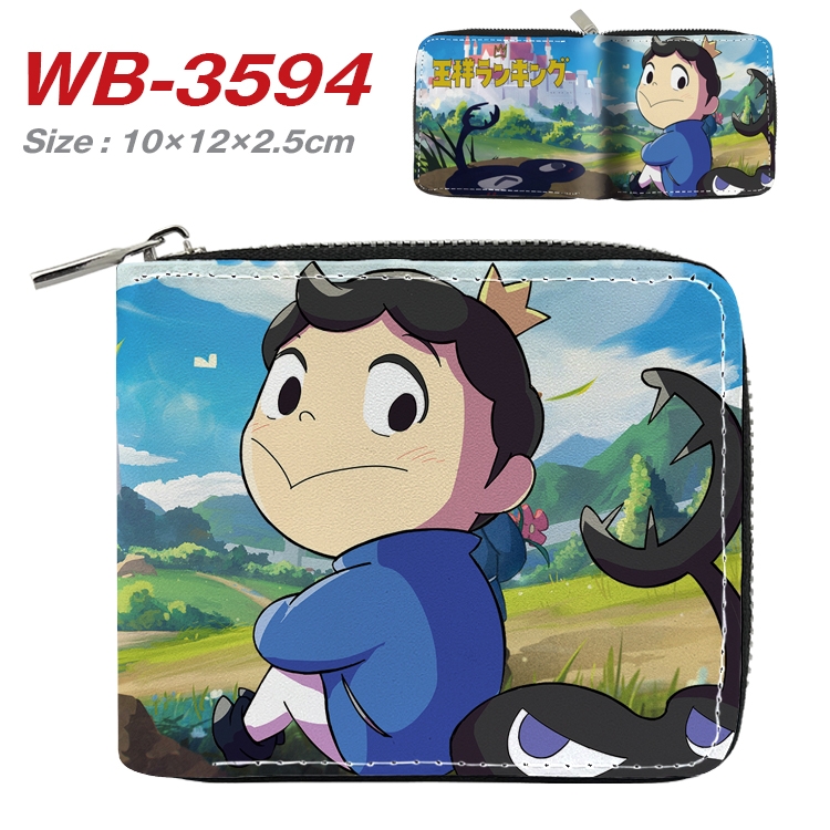 king ranking Anime Full Color Short All Inclusive Zipper Wallet 10x12x2.5cm WB-3594A