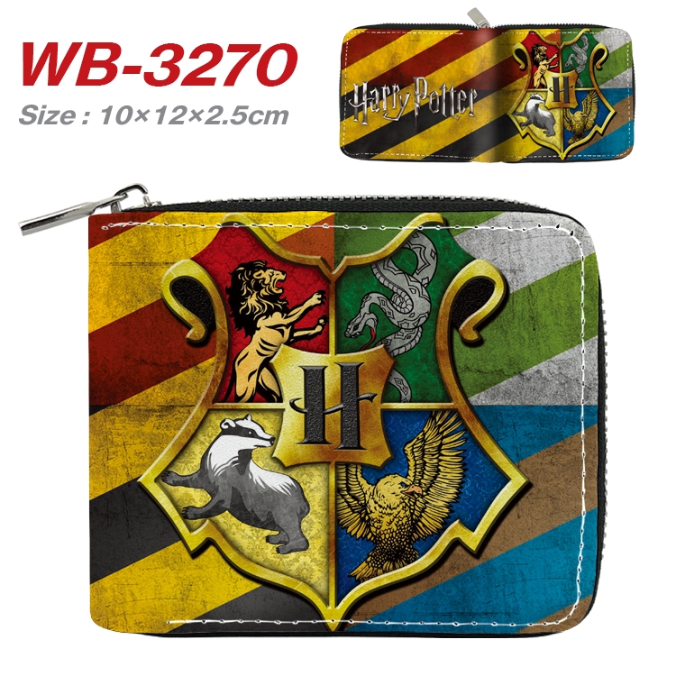 Harry Potter Anime Full Color Short All Inclusive Zipper Wallet 10x12x2.5cm  WB-3270A