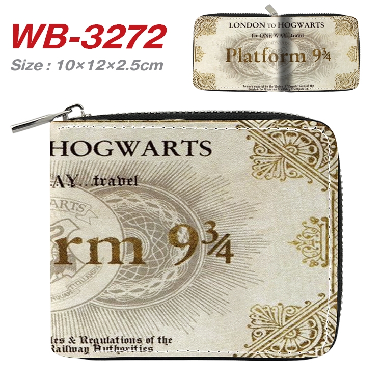 Harry Potter Anime Full Color Short All Inclusive Zipper Wallet 10x12x2.5cm WB-3272A