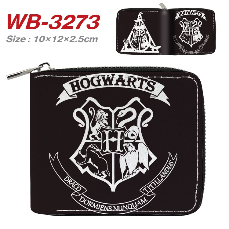 Harry Potter Anime Full Color Short All Inclusive Zipper Wallet 10x12x2.5cm WB-3273A