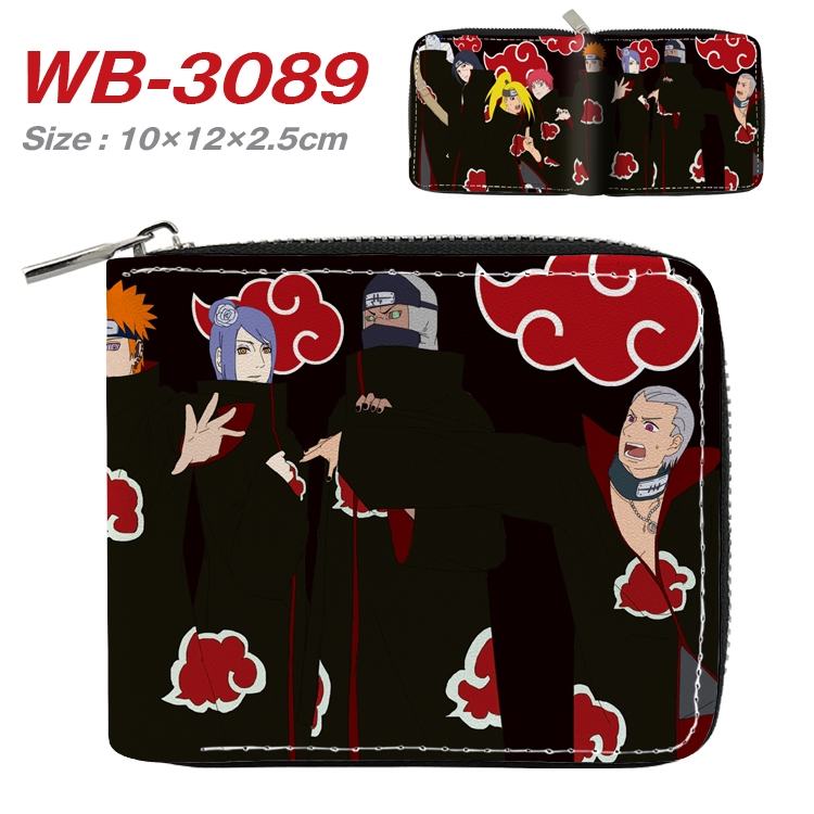 Naruto Anime Full Color Short All Inclusive Zipper Wallet 10x12x2.5cm  WB-3089A