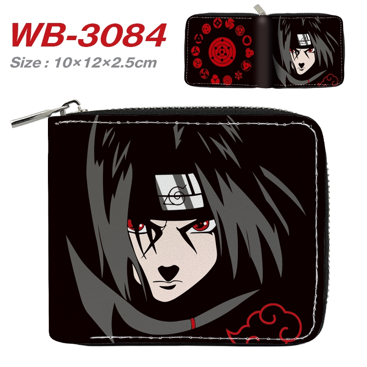 Naruto Anime Full Color Short All Inclusive Zipper Wallet 10x12x2.5cm WB-3084A