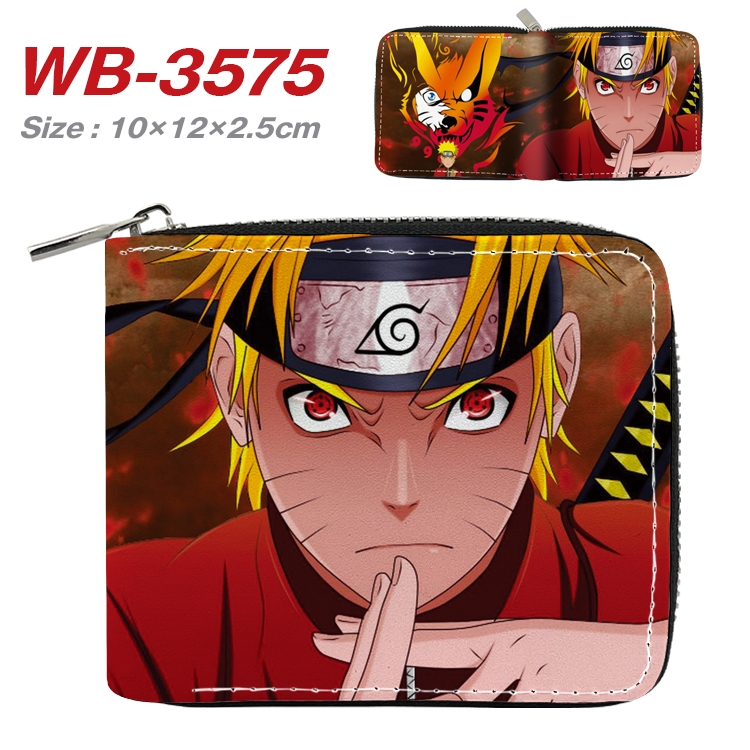 Naruto Anime Full Color Short All Inclusive Zipper Wallet 10x12x2.5cm  WB-3575A