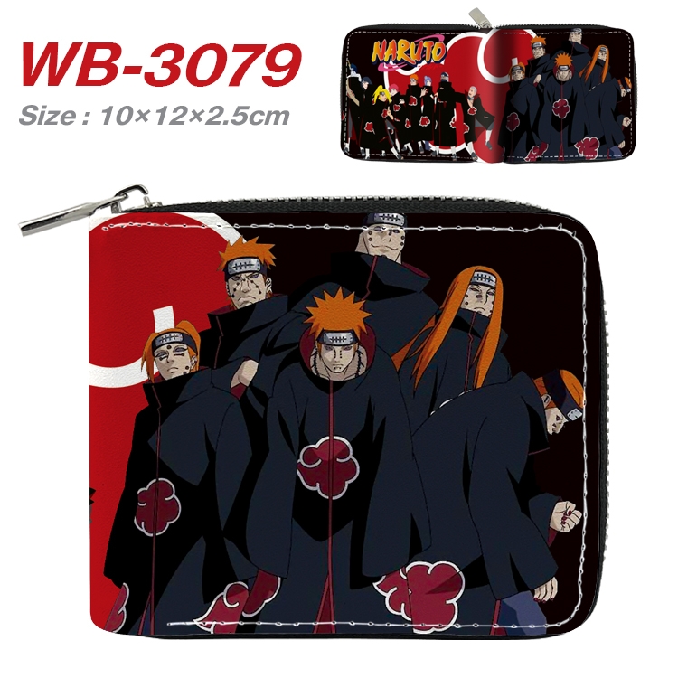 Naruto Anime Full Color Short All Inclusive Zipper Wallet 10x12x2.5cm WB-3079A