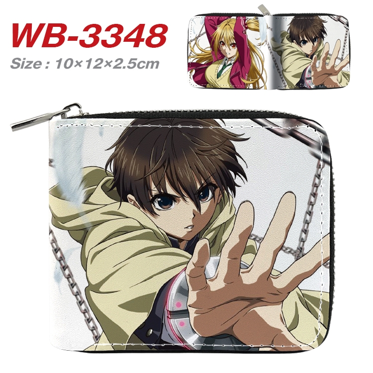 Meet for 5 seconds to start fighting Anime Full Color Short All Inclusive Zipper Wallet 10x12x2.5cm WB-3348A