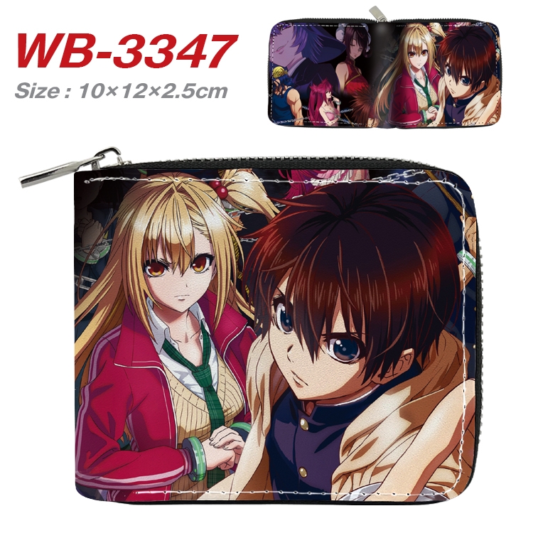 Meet for 5 seconds to start fighting Anime Full Color Short All Inclusive Zipper Wallet 10x12x2.5cm   WB-3347A