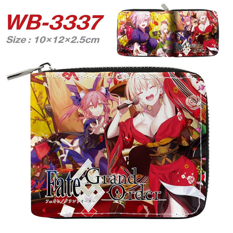 fate grand order Anime Full Color Short All Inclusive Zipper Wallet 10x12x2.5cm WB-3337A