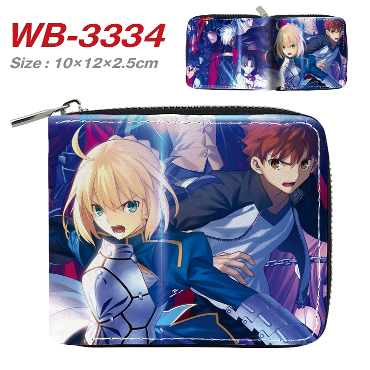 fate grand order Anime Full Color Short All Inclusive Zipper Wallet 10x12x2.5cm WB-3334A