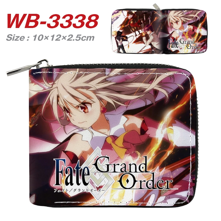 fate grand order Anime Full Color Short All Inclusive Zipper Wallet 10x12x2.5cm WB-3338A