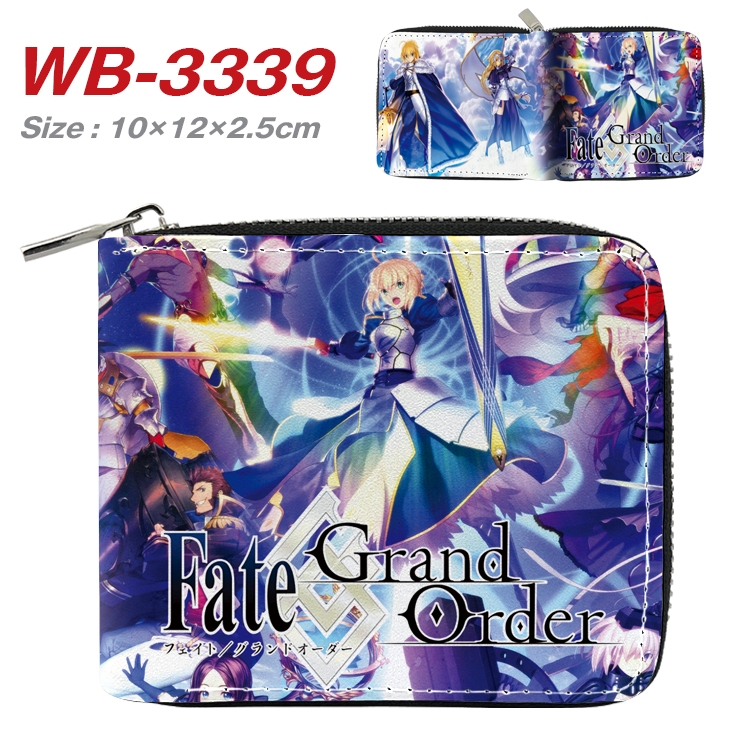 fate grand order Anime Full Color Short All Inclusive Zipper Wallet 10x12x2.5cm WB-3339A