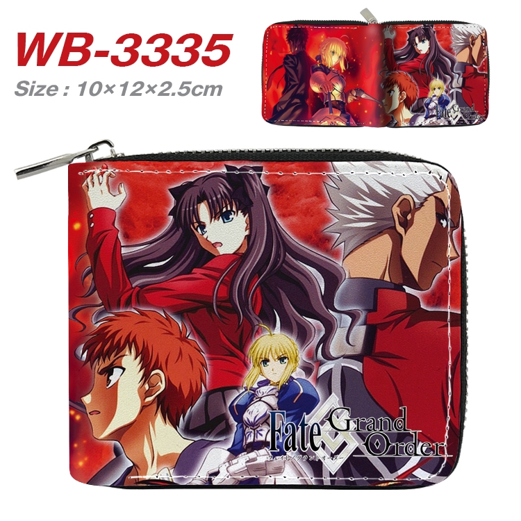 fate grand order Anime Full Color Short All Inclusive Zipper Wallet 10x12x2.5cm 