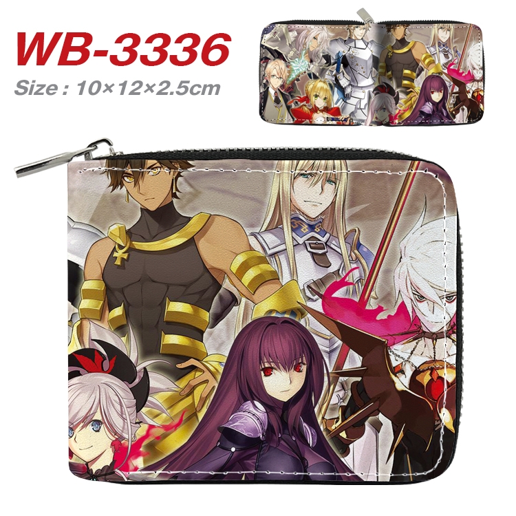 fate grand order Anime Full Color Short All Inclusive Zipper Wallet 10x12x2.5cm WB-3336A