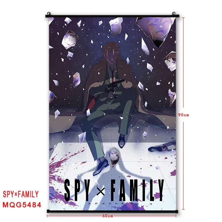 SPY×FAMILY  black Plastic rod Cloth painting Wall Scroll 60X90CM MQG-5484