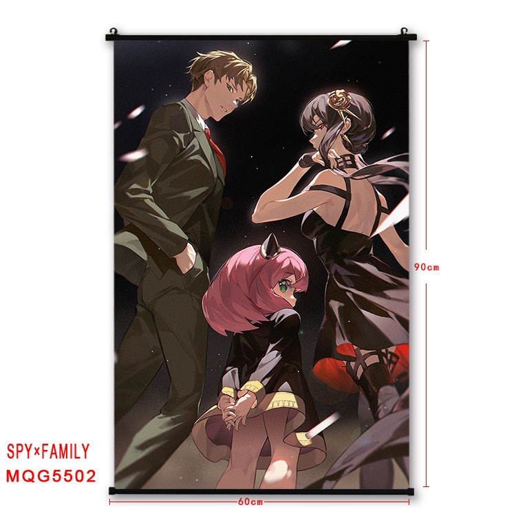 SPY×FAMILY  black Plastic rod Cloth painting Wall Scroll 60X90CM  MQG-5502