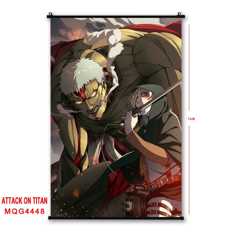 Shingeki no Kyojin black Plastic rod Cloth painting Wall Scroll 60X90CM  MQG-4448