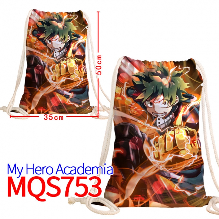 My Hero Academia  Canvas Drawstring Drawstring Backpack 50x35cm MQS-753