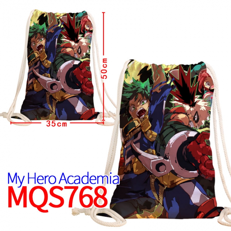 My Hero Academia  Canvas Drawstring Drawstring Backpack 50x35cm MQS-768