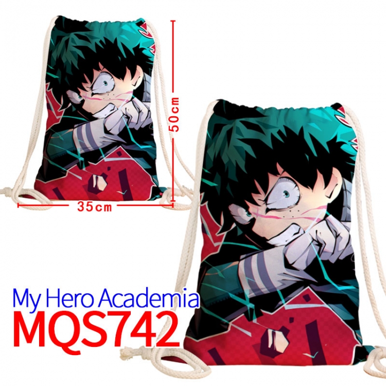 My Hero Academia  Canvas Drawstring Drawstring Backpack 50x35cm MQS-742