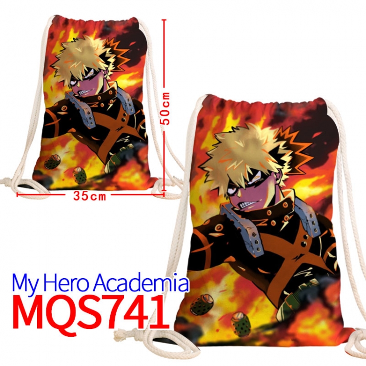 My Hero Academia  Canvas Drawstring Drawstring Backpack 50x35cm MQS-741