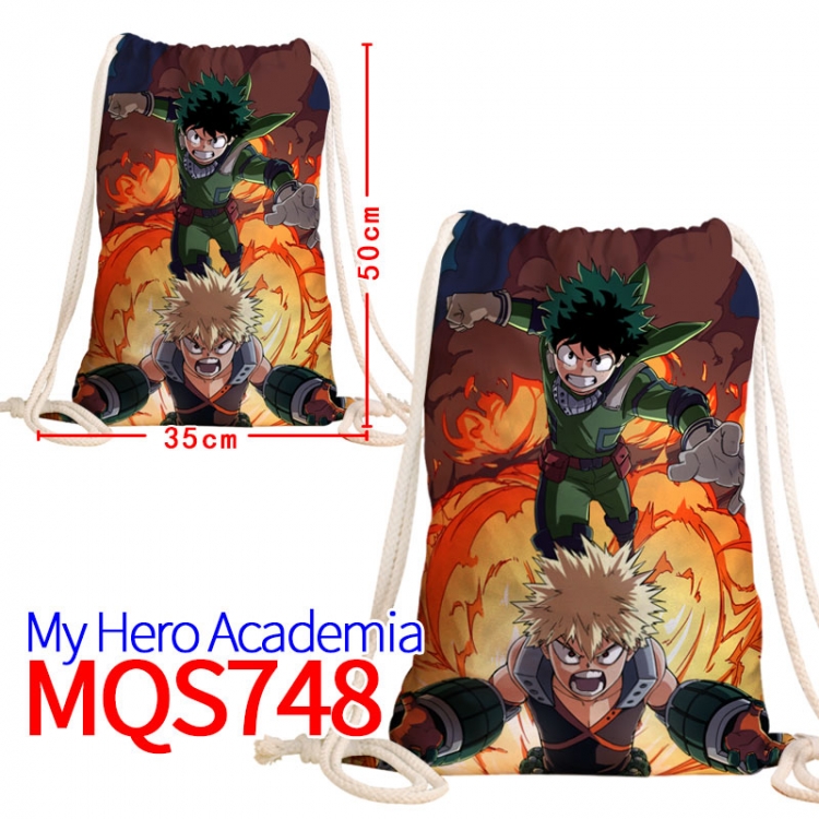 My Hero Academia  Canvas Drawstring Drawstring Backpack 50x35cm MQS-748