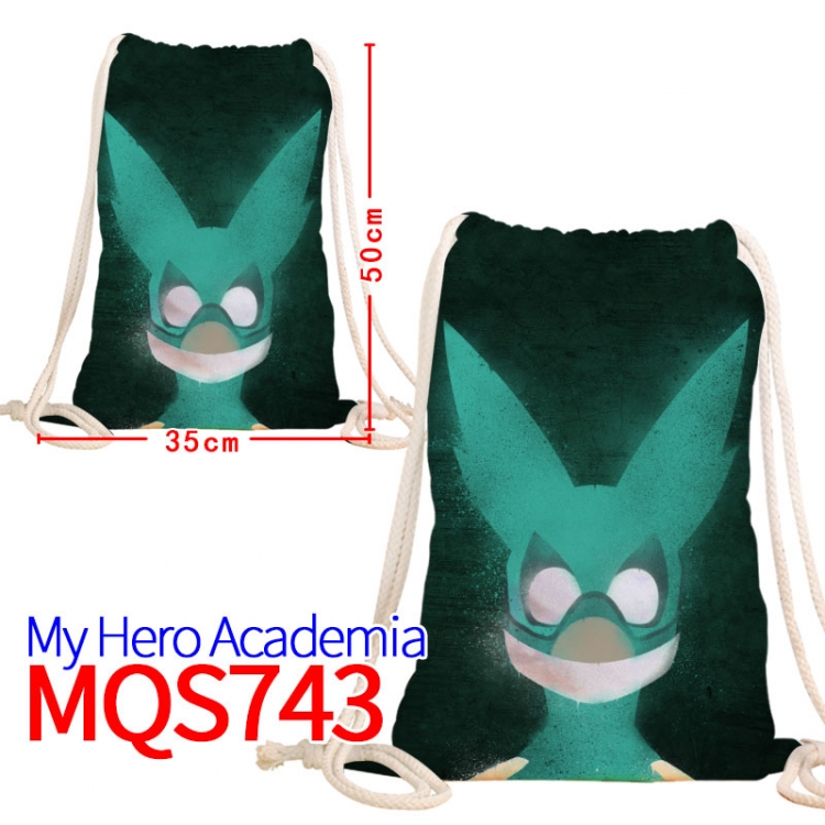 My Hero Academia  Canvas Drawstring Drawstring Backpack 50x35cm MQS-743