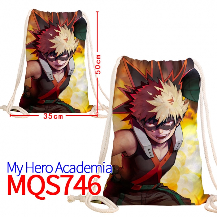 My Hero Academia  Canvas Drawstring Drawstring Backpack 50x35cm MQS-746