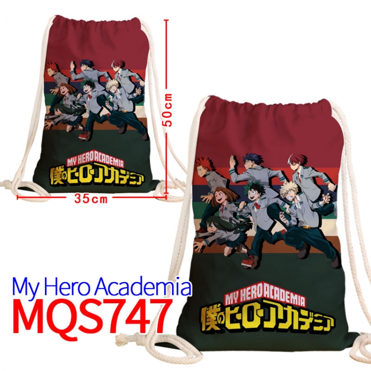 My Hero Academia  Canvas Drawstring Drawstring Backpack 50x35cm MQS-747