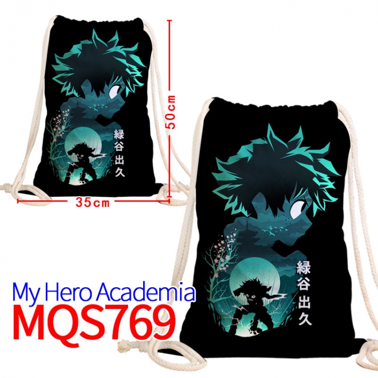 My Hero Academia  Canvas Drawstring Drawstring Backpack 50x35cm MQS-769