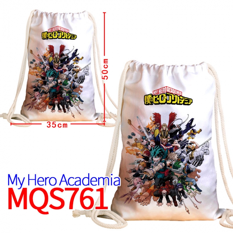 My Hero Academia  Canvas Drawstring Drawstring Backpack 50x35cm MQS-761