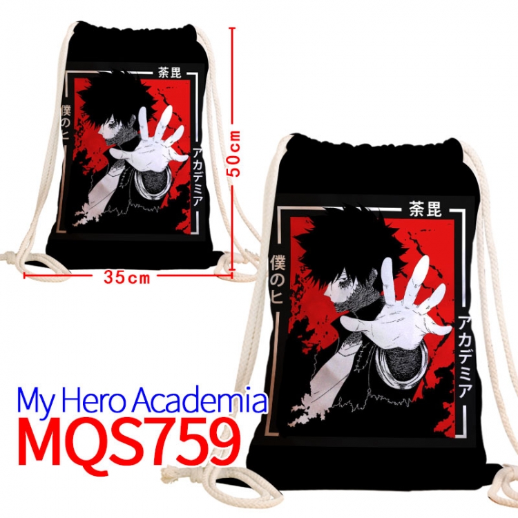 My Hero Academia  Canvas Drawstring Drawstring Backpack 50x35cm MQS-759