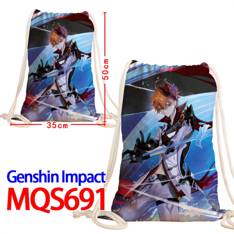 Genshin Impact Canvas Drawstring Drawstring Backpack 50x35cm MQS-691