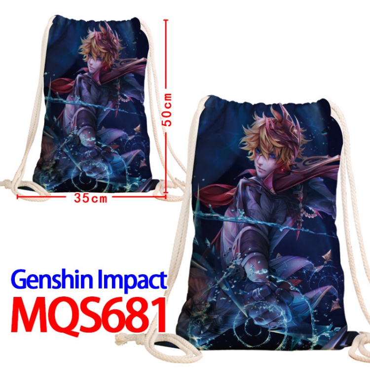 Genshin Impact Canvas Drawstring Drawstring Backpack 50x35cm MQS-681