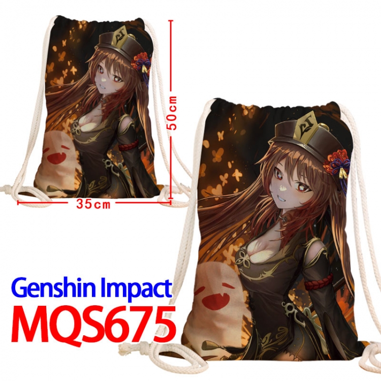 Genshin Impact Canvas Drawstring Drawstring Backpack 50x35cm MQS-675