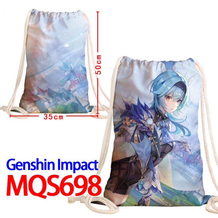 Genshin Impact Canvas Drawstring Drawstring Backpack 50x35cm