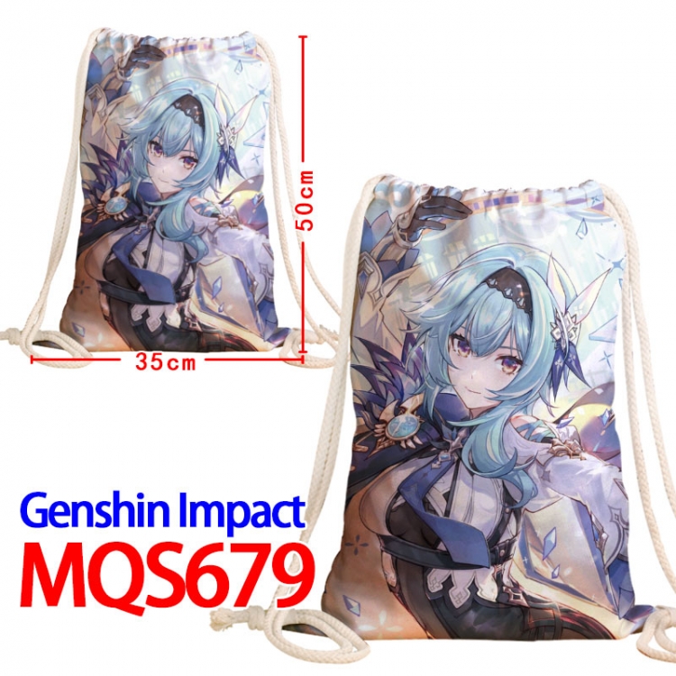 Genshin Impact Canvas Drawstring Drawstring Backpack 50x35cm MQS-679